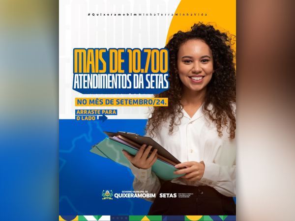 SETAS realiza 10.735 atendimentos em setembro! Compromisso com cada cidadão, família e história.