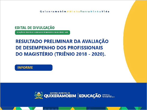 RESULTADOS DA AVALIAÇÃO DE DESEMPENHO DOS PROFISSIONAIS DO MAGISTÉRIO (TRIÊNIO 2018 - 2020)