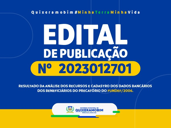 EDITAL DE PUBLICAÇÃO Nº 2023012701