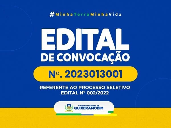 EDITAL DE CONVOCAÇÃO Nº. 2023013001